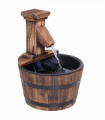 Wood Barrel Pump Patio Water Fountain Water Feature Electric Garden