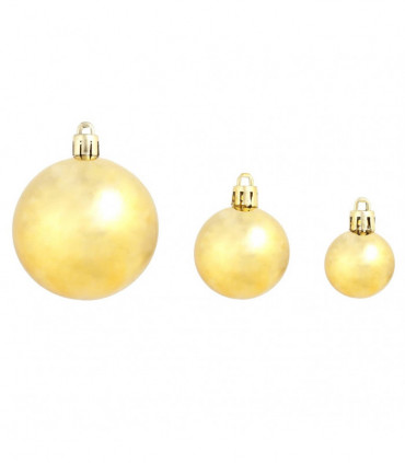 100 Piece Christmas Ball Set 3/4/6 cm Gold