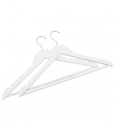 100 pcs Clothes Hanger Set Non-slip White Hardwood