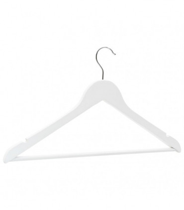 100 pcs Clothes Hanger Set Non-slip White Hardwood