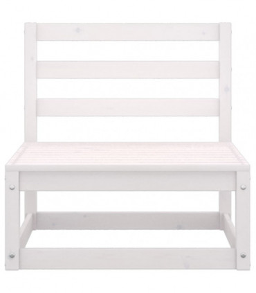 2 Piece Garden Lounge Set White Solid Pinewood