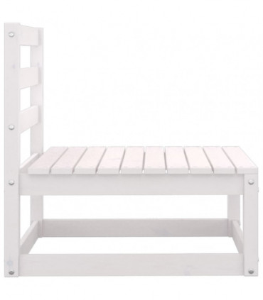 2 Piece Garden Lounge Set White Solid Pinewood