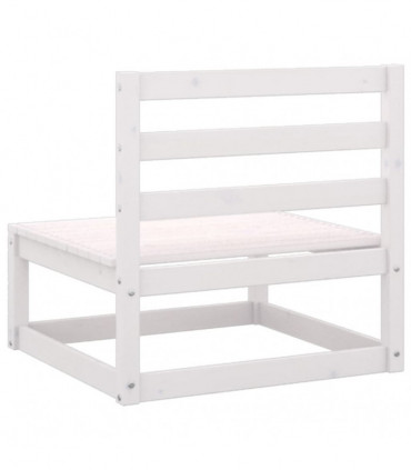 2 Piece Garden Lounge Set White Solid Pinewood