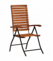 2 pcs Reclining Garden Chairs Solid Acacia Wood