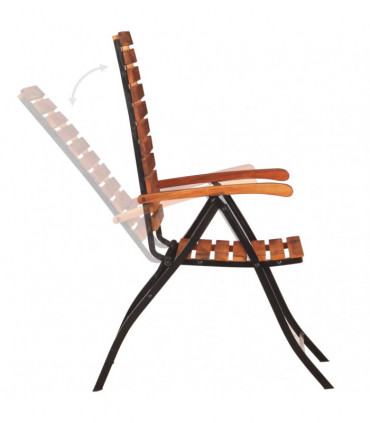 2 pcs Reclining Garden Chairs Solid Acacia Wood