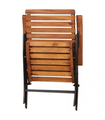 2 pcs Reclining Garden Chairs Solid Acacia Wood