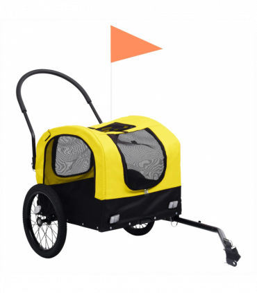 2-in-1 Pet Bike Trailer & Jogging Stroller Yellow and Black