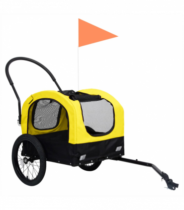 2-in-1 Pet Bike Trailer & Jogging Stroller Yellow and Black
