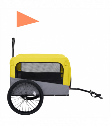 2-in-1 Pet Bike Trailer & Jogging Stroller Yellow and Grey