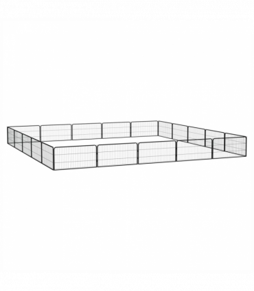 20-Panel Dog Playpen Black 100x50 cm Powder-coated Steel