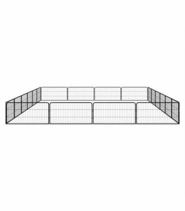 20-Panel Dog Playpen Black 100x50 cm Powder-coated Steel