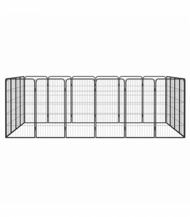 20-Panel Dog Playpen Black 50x100 cm Powder-coated Steel