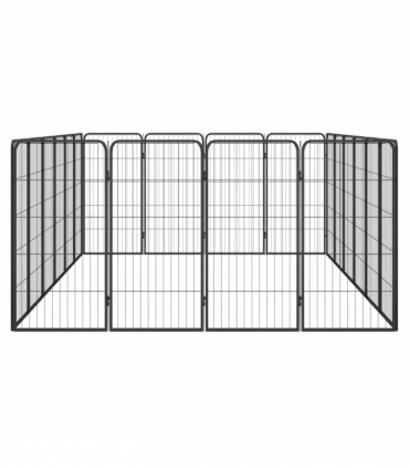 20-Panel Dog Playpen Black 50x100 cm Powder-coated Steel