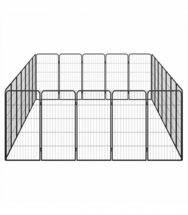 24-Panel Dog Playpen Black 50x100 cm Powder-coated Steel