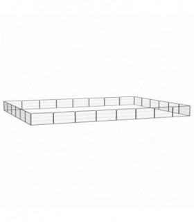 28-Panel Dog Playpen Black 100x50 cm Powder-coated Steel