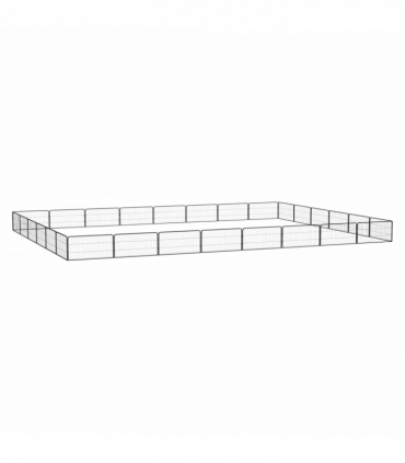 28-Panel Dog Playpen Black 100x50 cm Powder-coated Steel