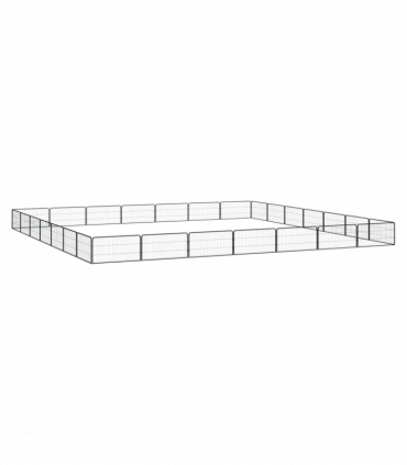 28-Panel Dog Playpen Black 100x50 cm Powder-coated Steel