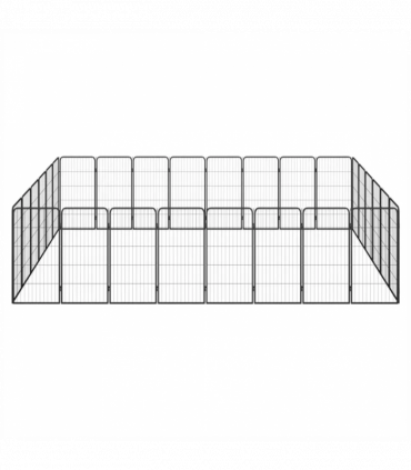28-Panel Dog Playpen Black 50x100 cm Powder-coated Steel