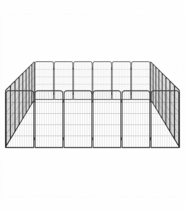 28-Panel Dog Playpen Black 50x100 cm Powder-coated Steel