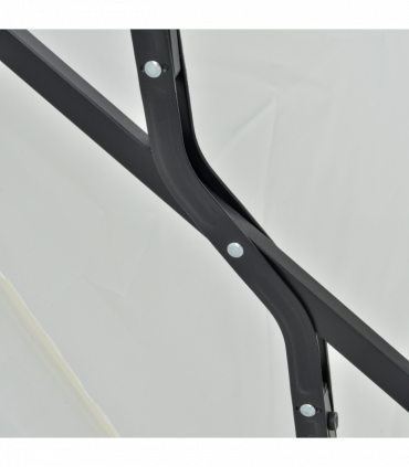 Steel Cream 2m Half Parasol Market Crank Handle, Cross Base, Cream White