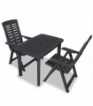 3 Piece Bistro Set Plastic Anthracite