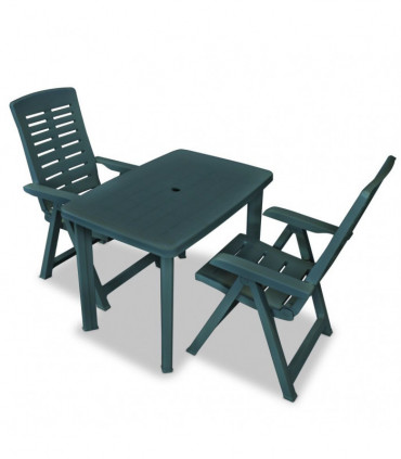 3 Piece Bistro Set Plastic Green