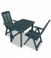 3 Piece Bistro Set Plastic Green