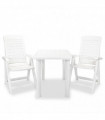 3 Piece Bistro Set Plastic White