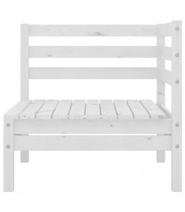 3 Piece Garden Lounge Set Solid Pinewood White