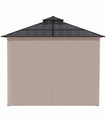 Gazebo Polycarbonate Black, Dark Grey, Khaki 300x300cm Two-tier hardtop roof