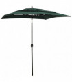3-Tier Parasol with Aluminium Pole Green 2x2 m
