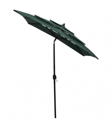 3-Tier Parasol with Aluminium Pole Green 2x2 m