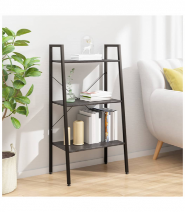 3-Tier Standing Shelf Black 56x35x108 cm