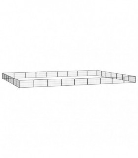 32-Panel Dog Playpen Black 100x50 cm Powder-coated Steel