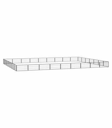 32-Panel Dog Playpen Black 100x50 cm Powder-coated Steel