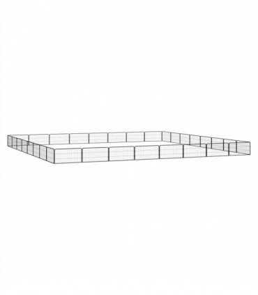 32-Panel Dog Playpen Black 100x50 cm Powder-coated Steel