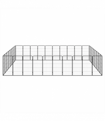 36-Panel Dog Playpen Black 50x100 cm Powder-coated Steel