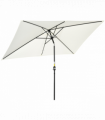 3x2m Patio Parasol Canopy Tilt Crank 6 Ribs Sun Shade Garden White