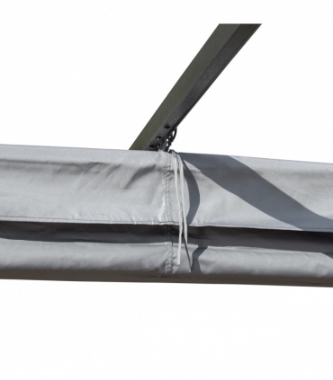 3x3 m Metal Pergola Gazebo Awning Retractable Canopy Grey 3x3m