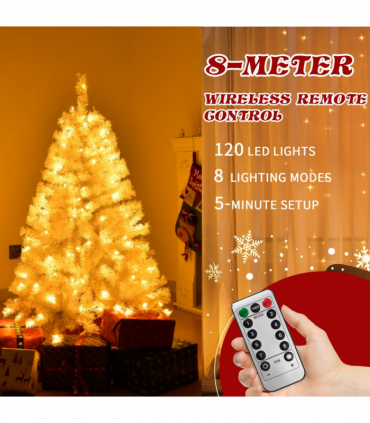 4 FT Pre-lit Artificial Christmas Tree, Hinged Xmas Pine Tree with 346 Branch Tips, 140 Lights and Remote Control for Holiday Party Office Home, White