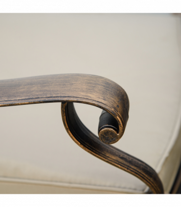 4 Seater Dining Set with Cushions Round Dining Table with Parasol Hole, Bronze