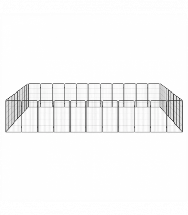 40-Panel Dog Playpen Black 50x100 cm Powder-coated Steel
