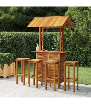 5 Piece Garden Bar Set Solid Wood Acacia