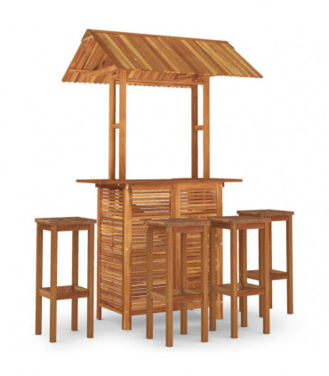 5 Piece Garden Bar Set Solid Wood Acacia