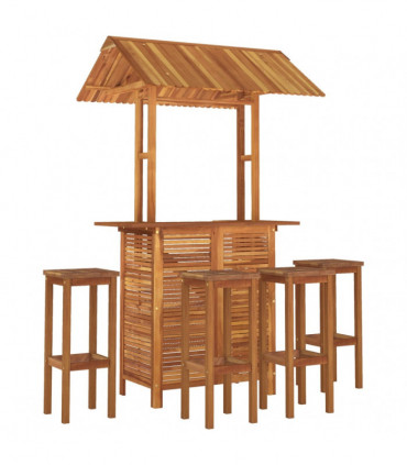 5 Piece Garden Bar Set Solid Wood Acacia
