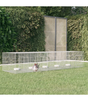 5-Panel Rabbit Cage 273x79x54 cm Galvanised Iron