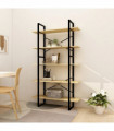 5-Tier Book Cabinet 100x30x175 cm Pinewood