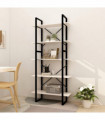 5-Tier Book Cabinet White 80x30x175 cm Pinewood