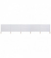 5-panel Wind Screen Fabric 600x120 cm Sand White