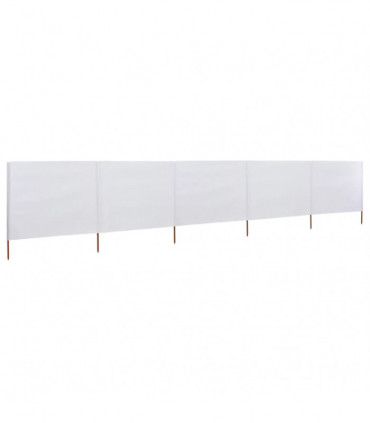 5-panel Wind Screen Fabric 600x120 cm Sand White